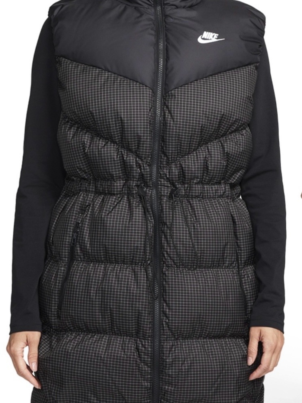 Nike Black Grid-Pattern Puffer Vest